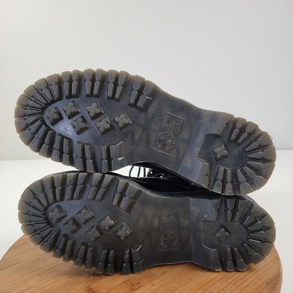 Dr. Martens Caspian Alt Black Leather Mens 7 Womens 8 Combat Tall Zip Up Boots - Picture 12 of 14